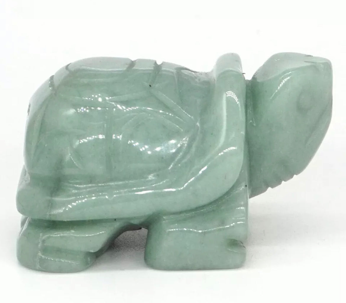 Natural Green Aventurine gemstone carved Turtle Figurine