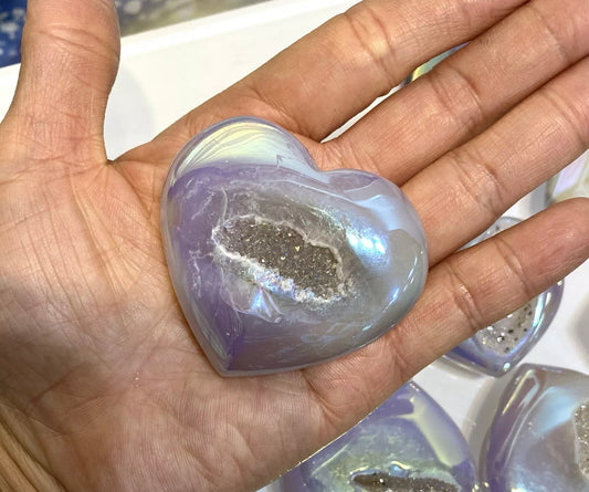 Angel Aura Agate gemstone Crystal Heart