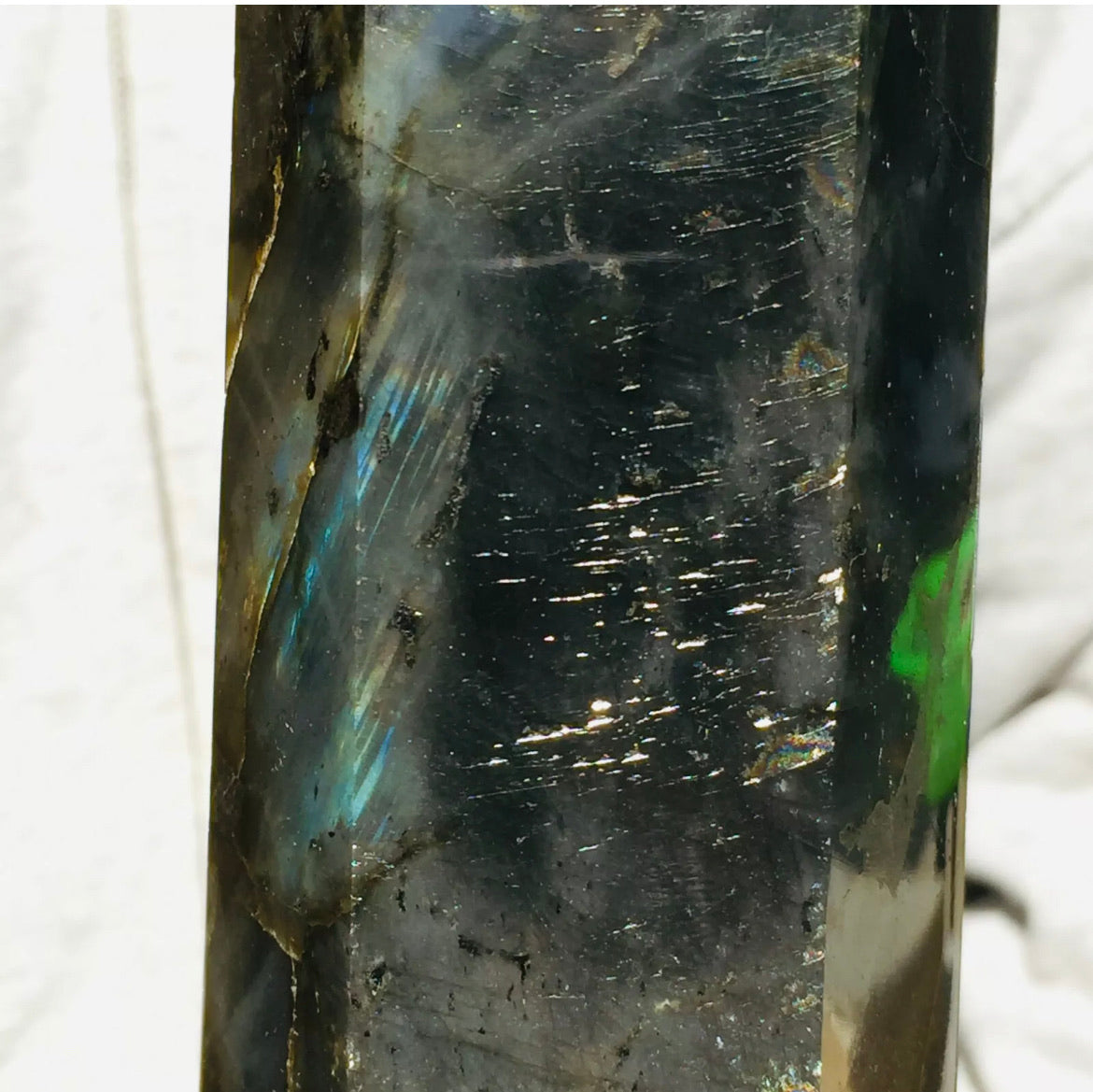 Natural Labradorite Tower Point healing energy obelisk