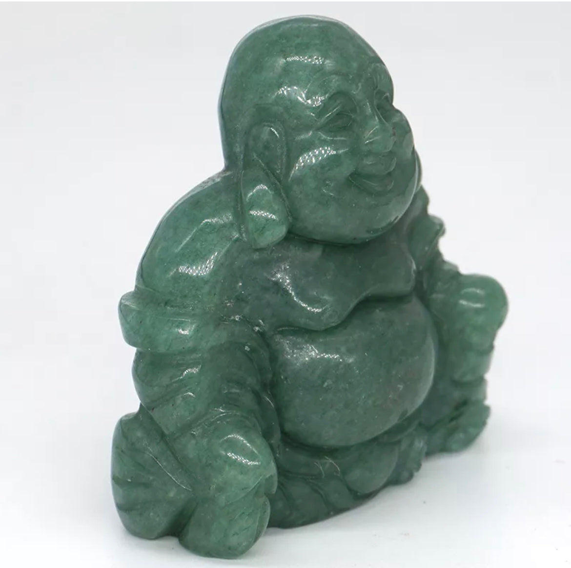 Natural Green Aventurine Crystal Laughing Buddha