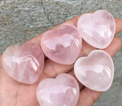 Natural Rose Quartz Hearts