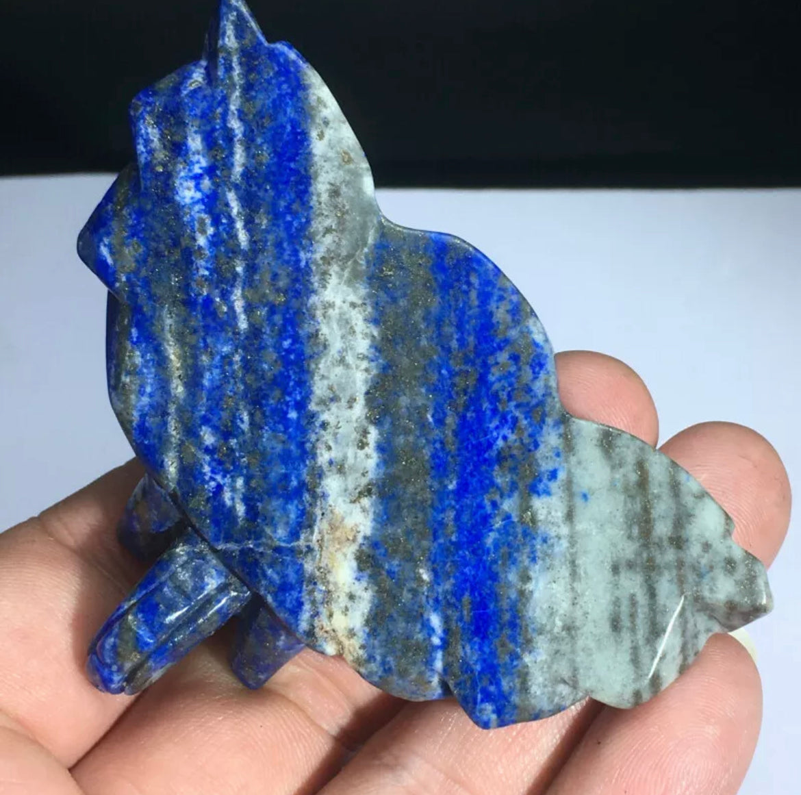 Natural Lapis Lazuli Elephant gemstone Carved Crystal