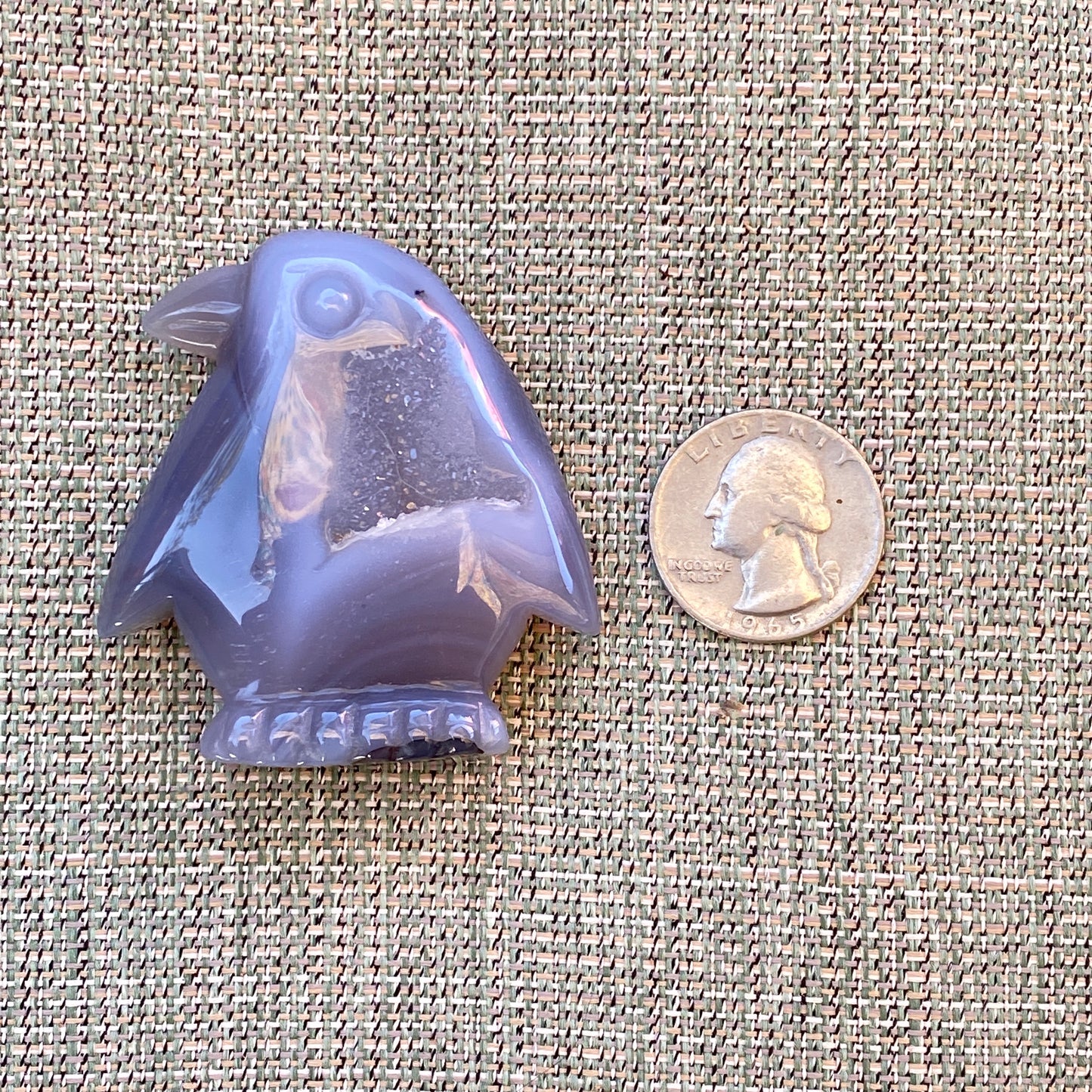 Agate Geode Gemstone shaped Penguins