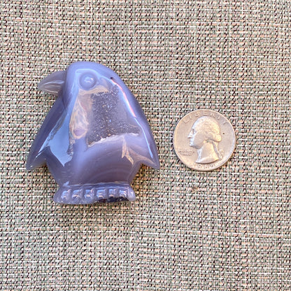 Agate Geode Gemstone shaped Penguins