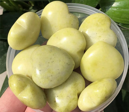 Natural Lemon Jade Hearts