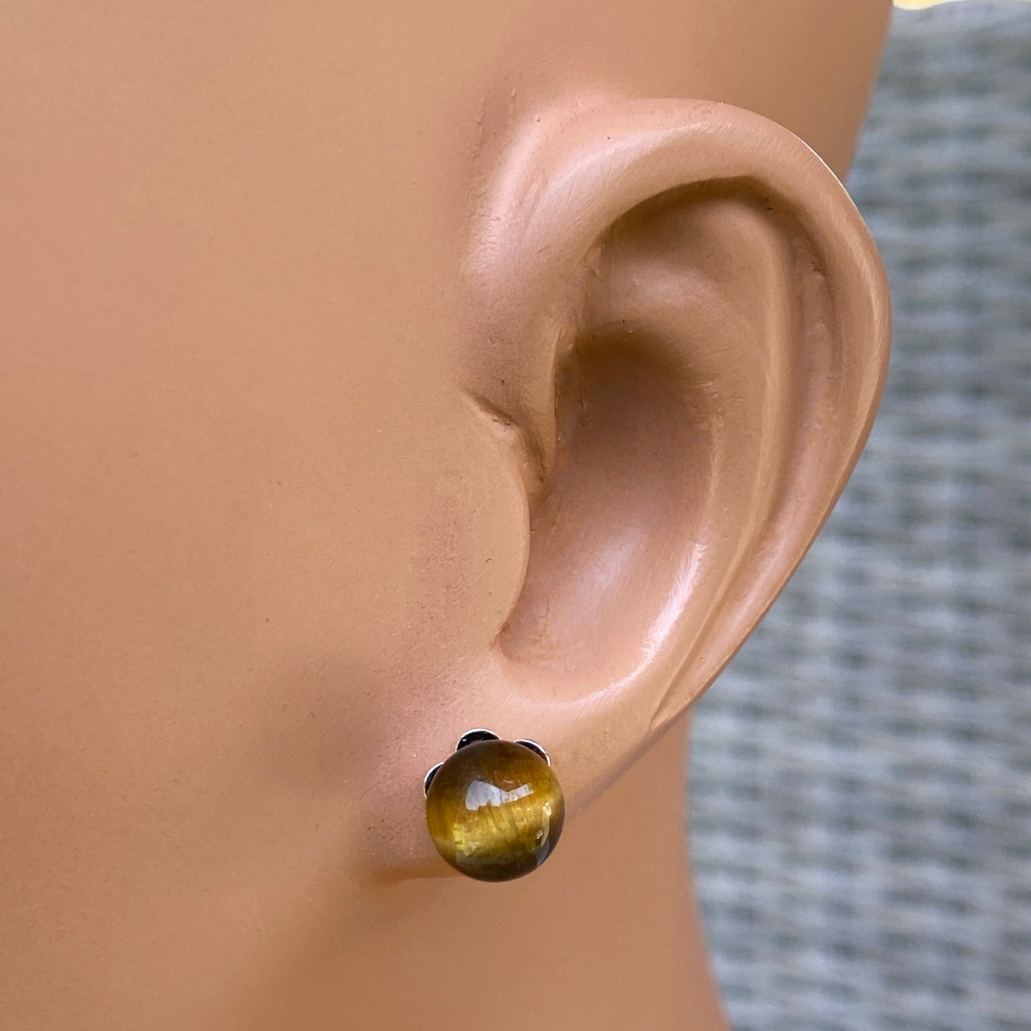 Tiger Eye gemstone stud Earrings