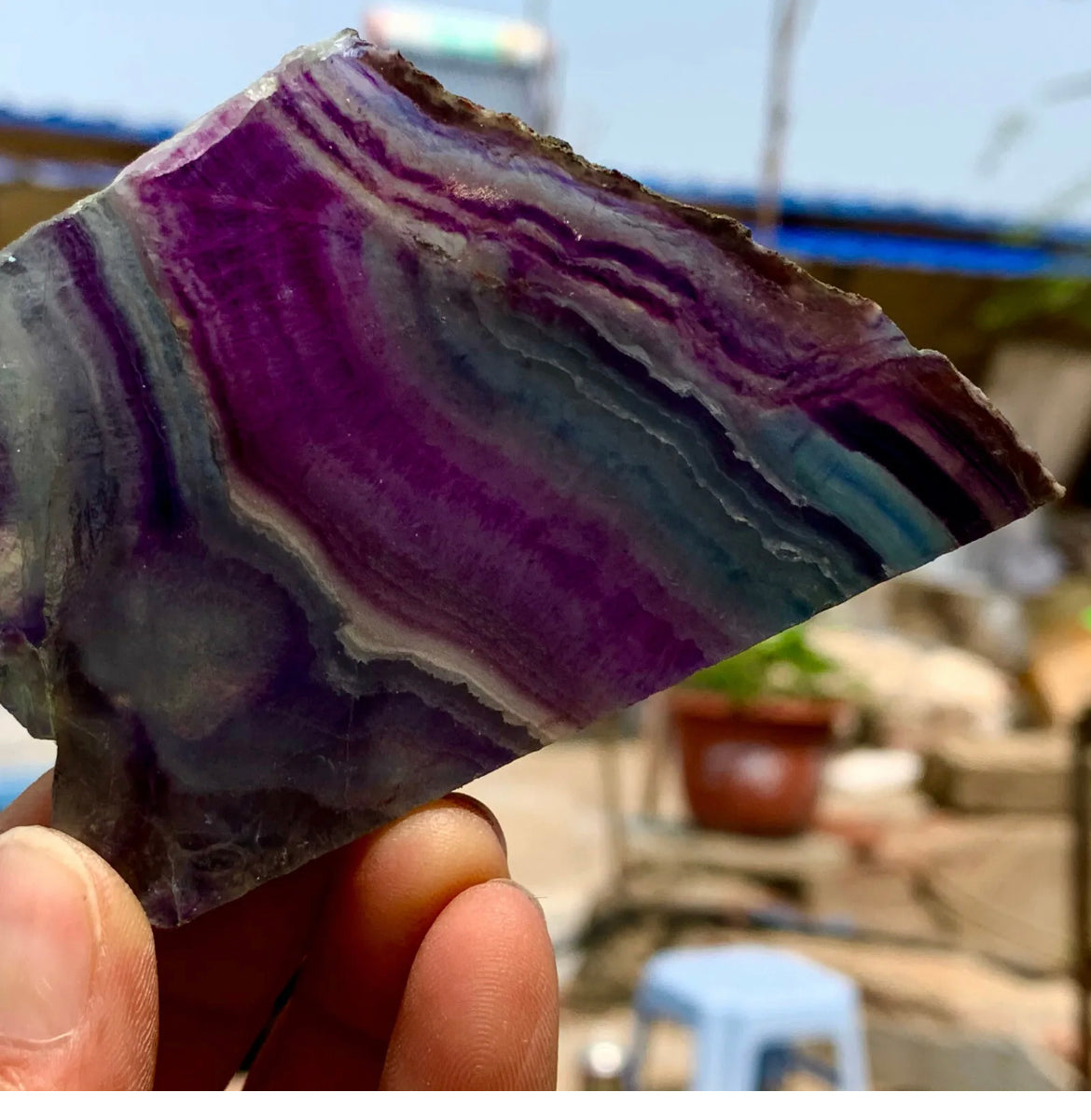 Natural Rainbow Fluorite Free form gemstone