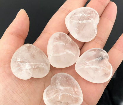 Natural Clear Quartz Hearts