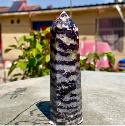 Natural Fluorite gemstone Crystal obelisk tower point wand