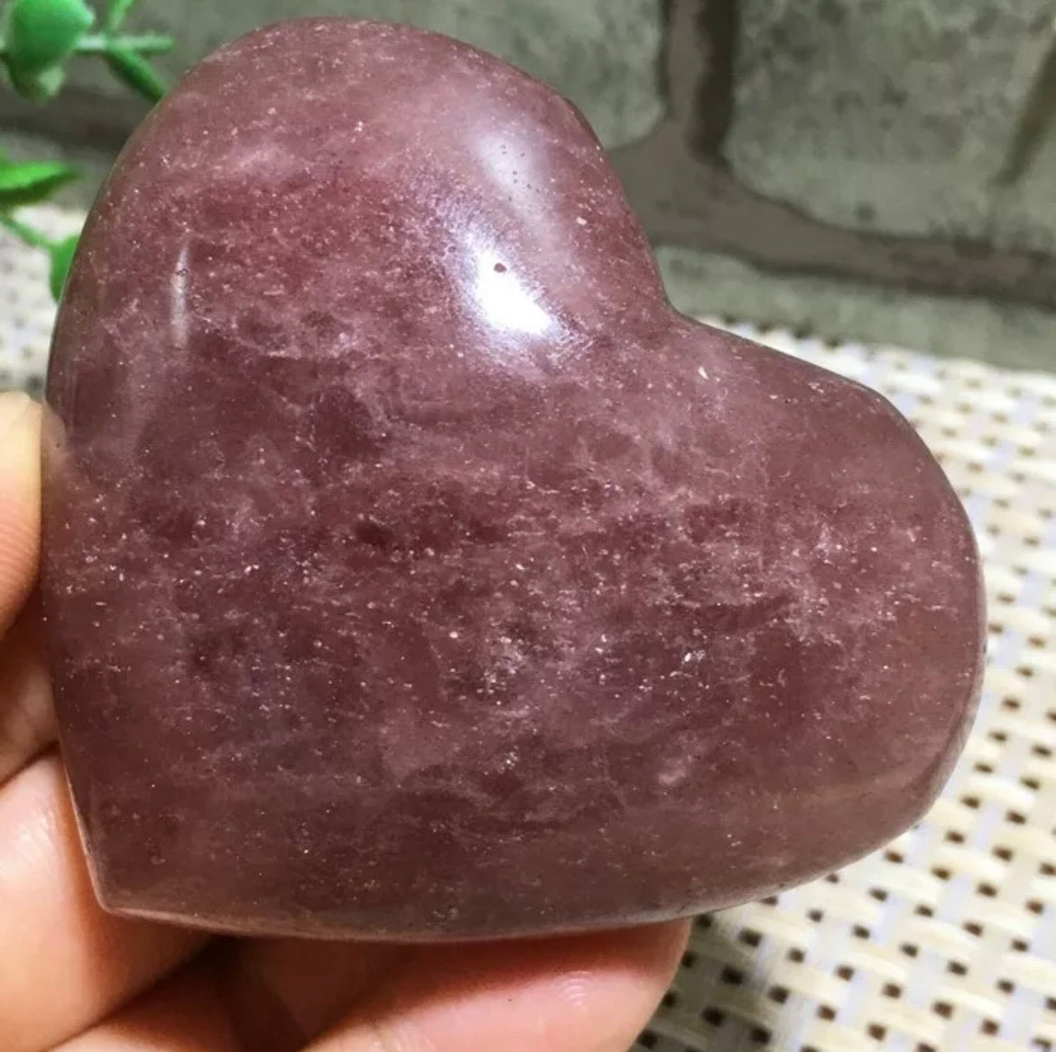 Natural Strawberry Quartz Heart