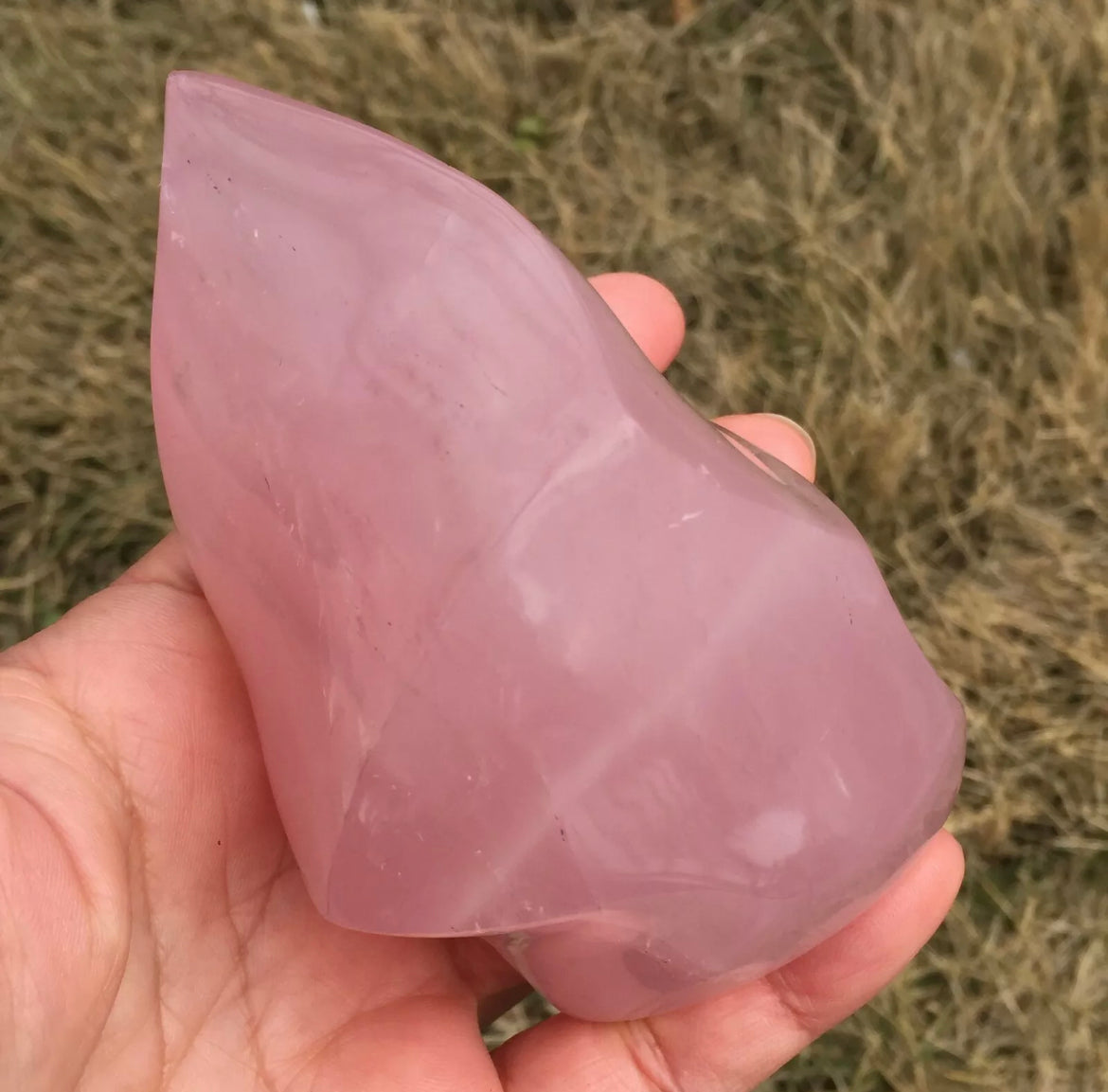 Natural Rose Quartz Flame Shaped Crystal