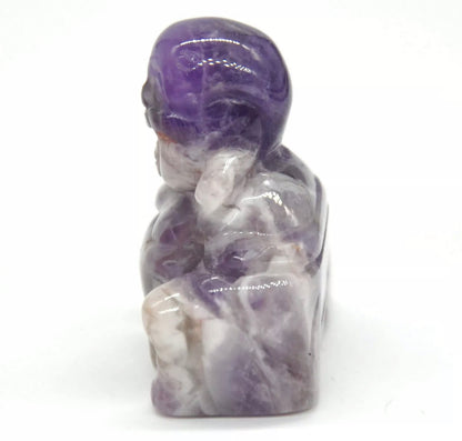 Natural Amethyst Crystal Laughing Buddha