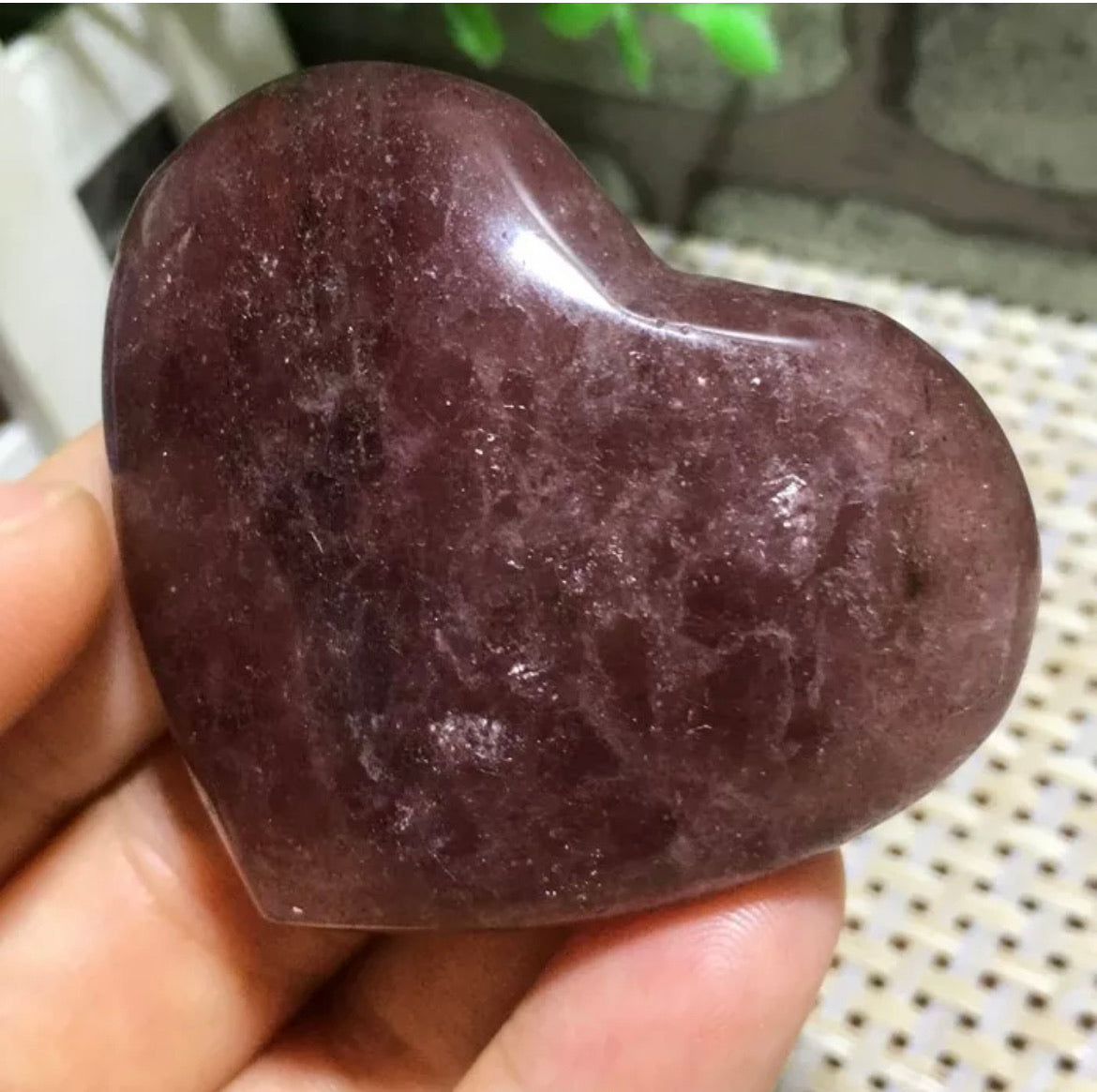 Natural Strawberry Quartz Heart