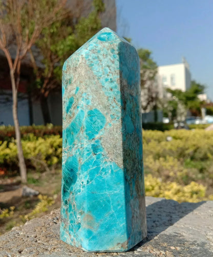 Natural Apatite gemstone Tower point Obelisk