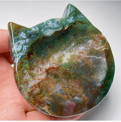 Natural Red Moss Agate Jewelry Dish