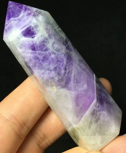 Natural amethyst gemstone towerpoint wand