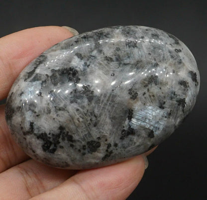 Natural Larvikite aka Black Labradorite Palm Stone