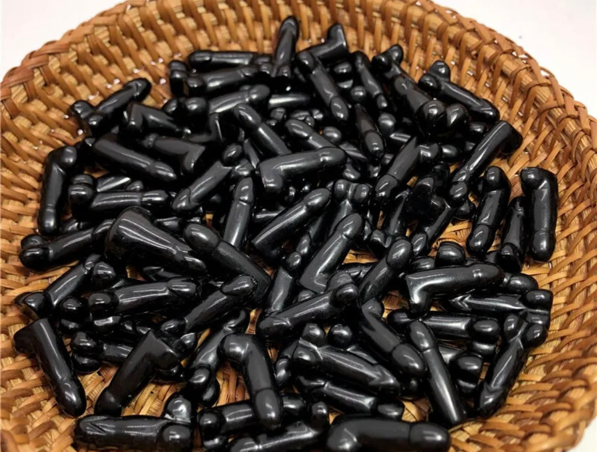 Natural Black Obsidian Penis- small