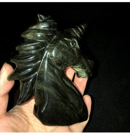 Natural Golden Obsidian gemstone Unicorn