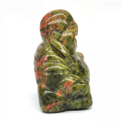 Natural Unakite gemstone crystal Buddha figurine