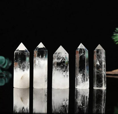 Natural Clear Quartz Crystal Point Wand Specimen Reiki Healing Stone