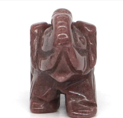 Gemstone Carved Elephants