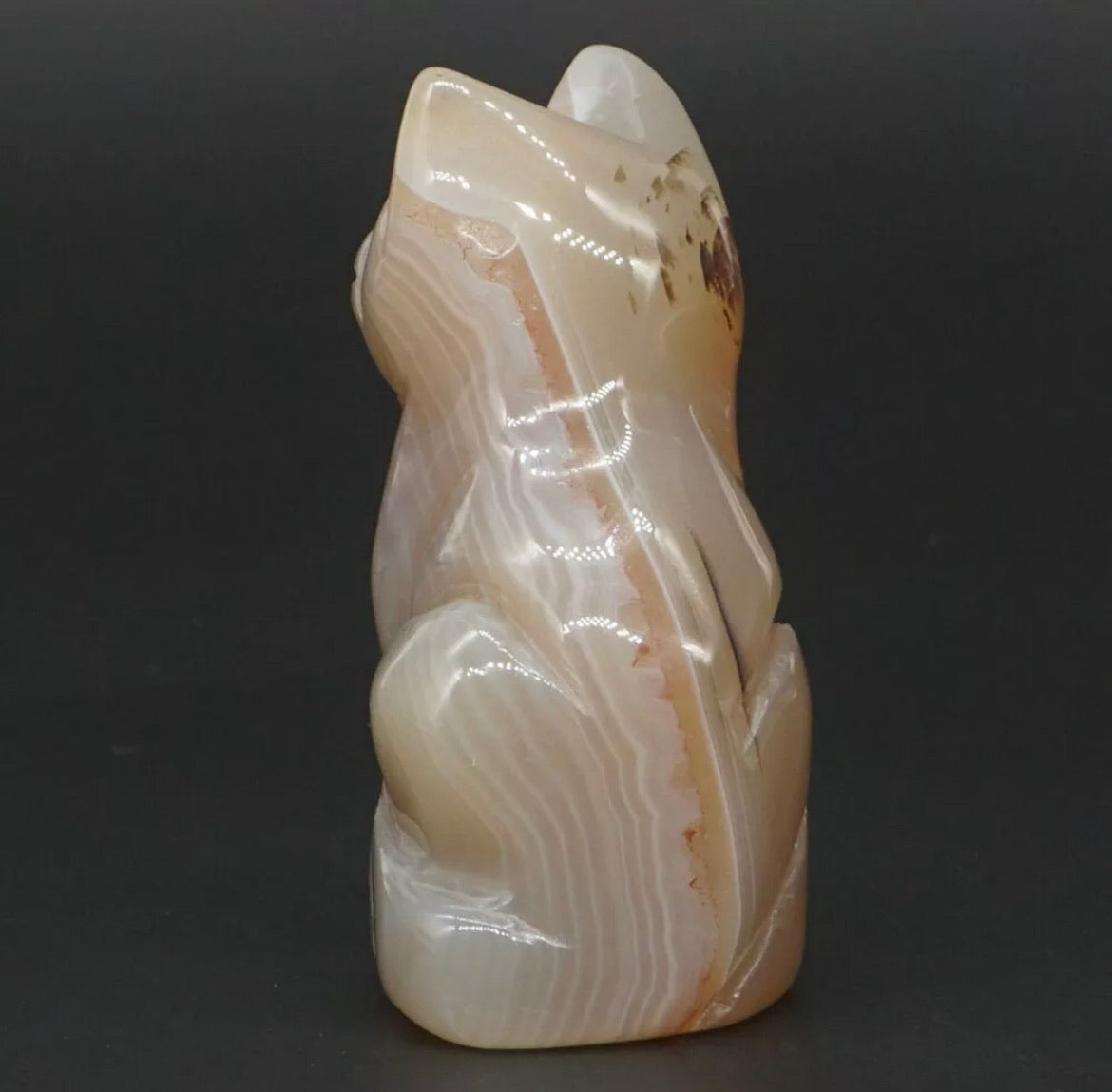 Natural Gemstone Grey Agate gemstone Cat