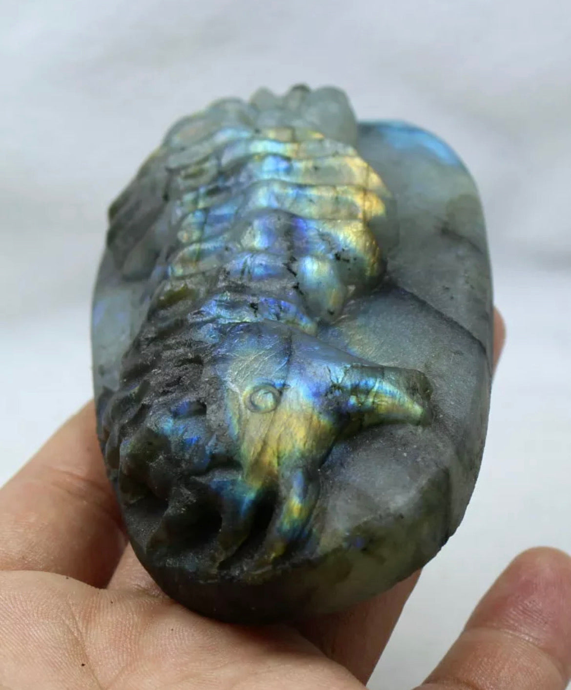 Natural labradorite seahorse