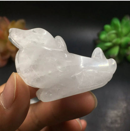 Clear Quartz Dragon Head