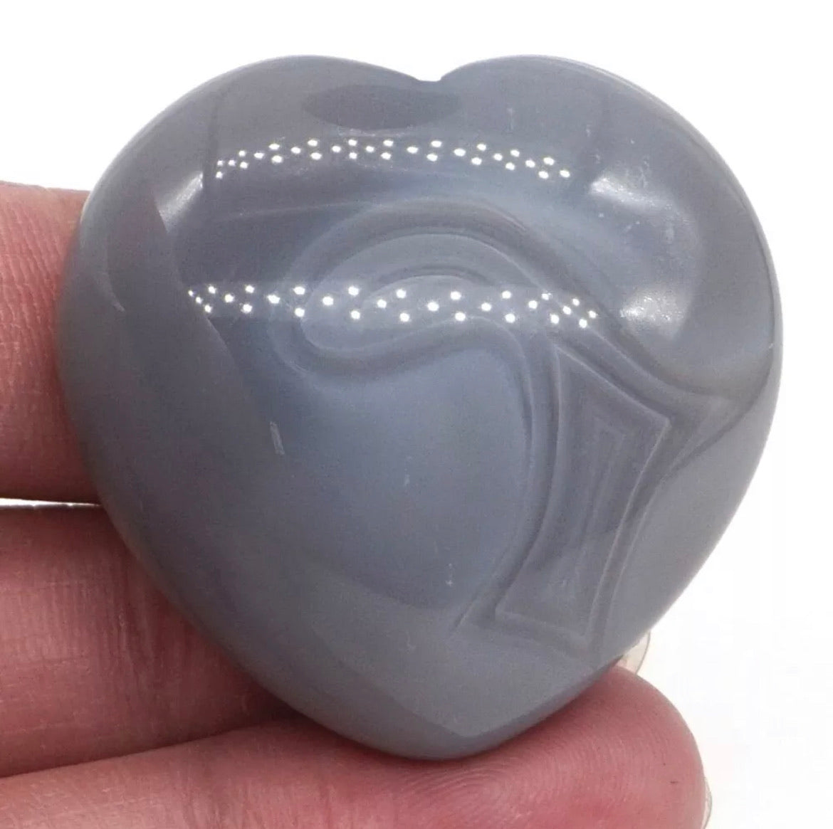 Natural Grey Agate Heart