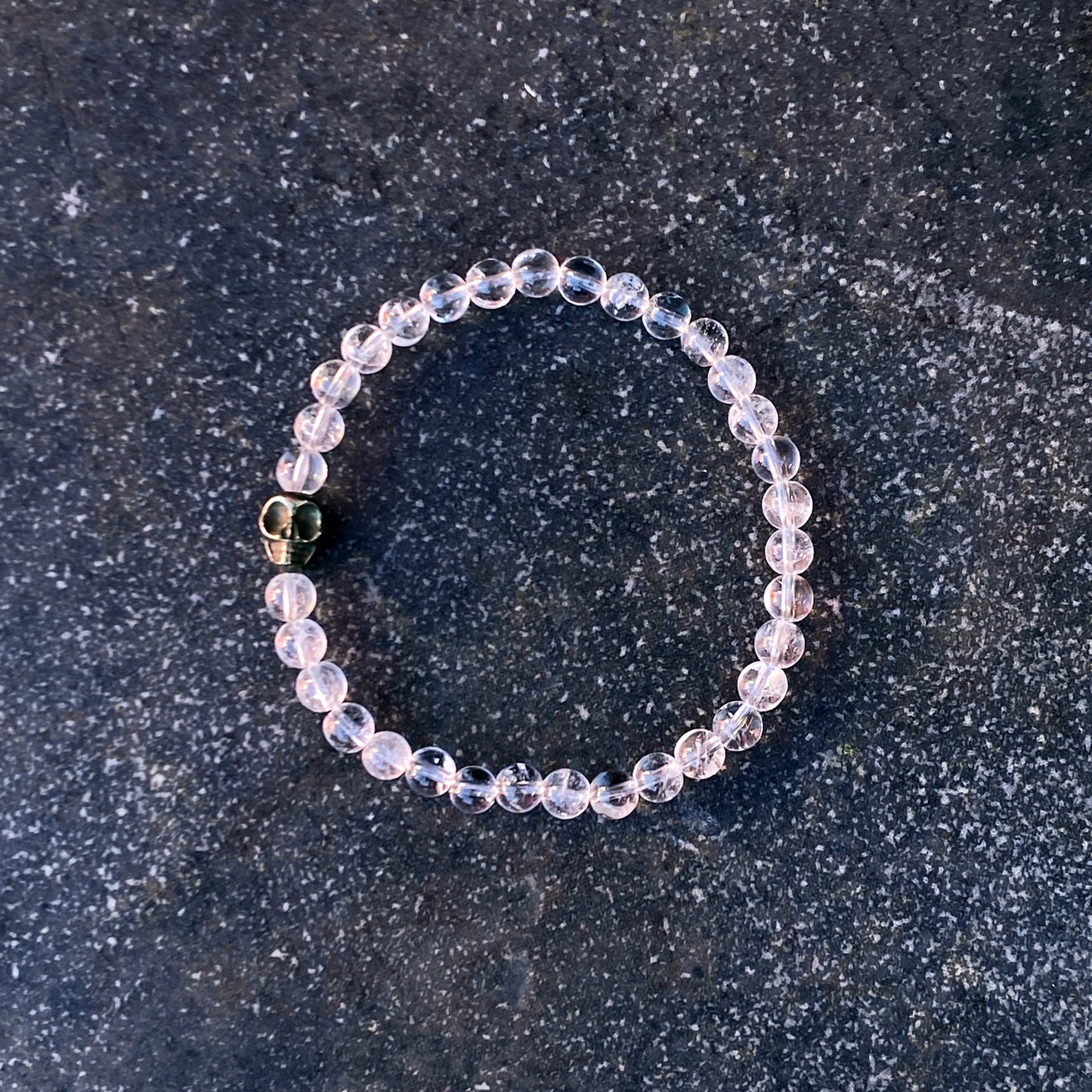 Quartz and Pyrite Skull Bracelet