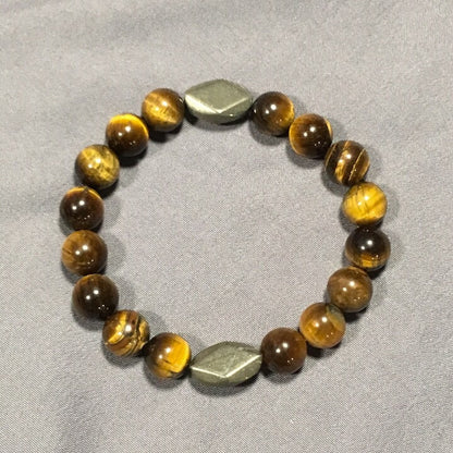 Men’s Tiger Eye and Pyrite Bracelet