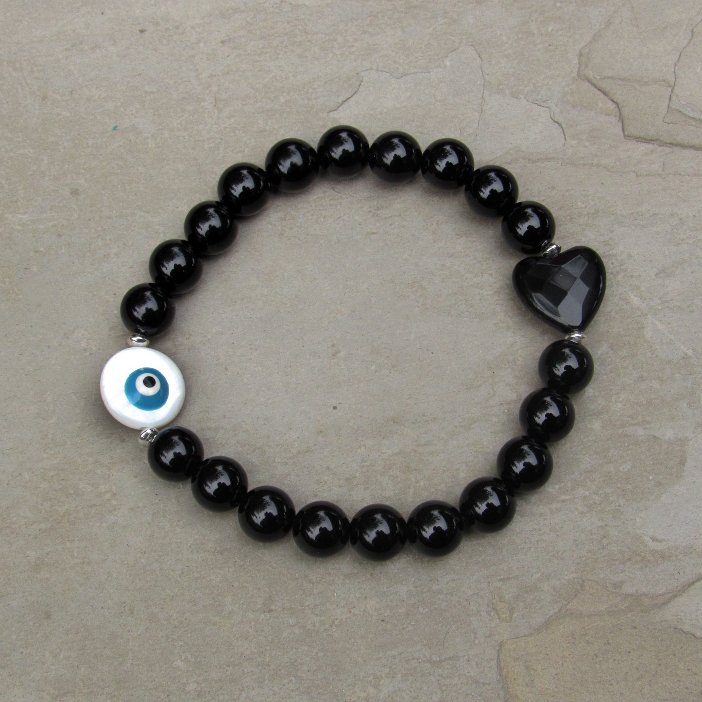 Chunky Evil Eye Protection gemstone Bracelet