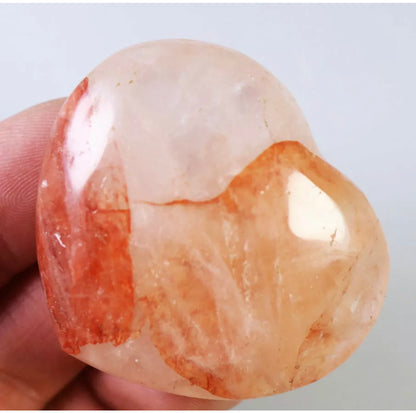 Natural Fire Hematoid Quartz Heart