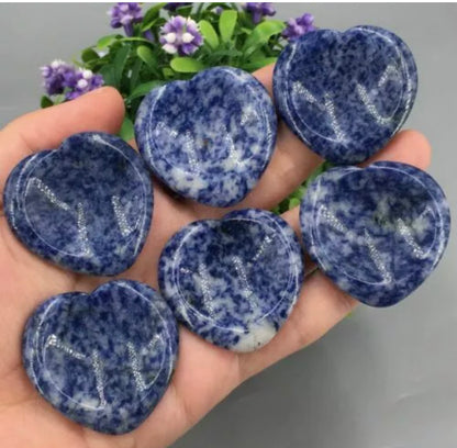 Blue Spot Jasper Heart Worry Stone