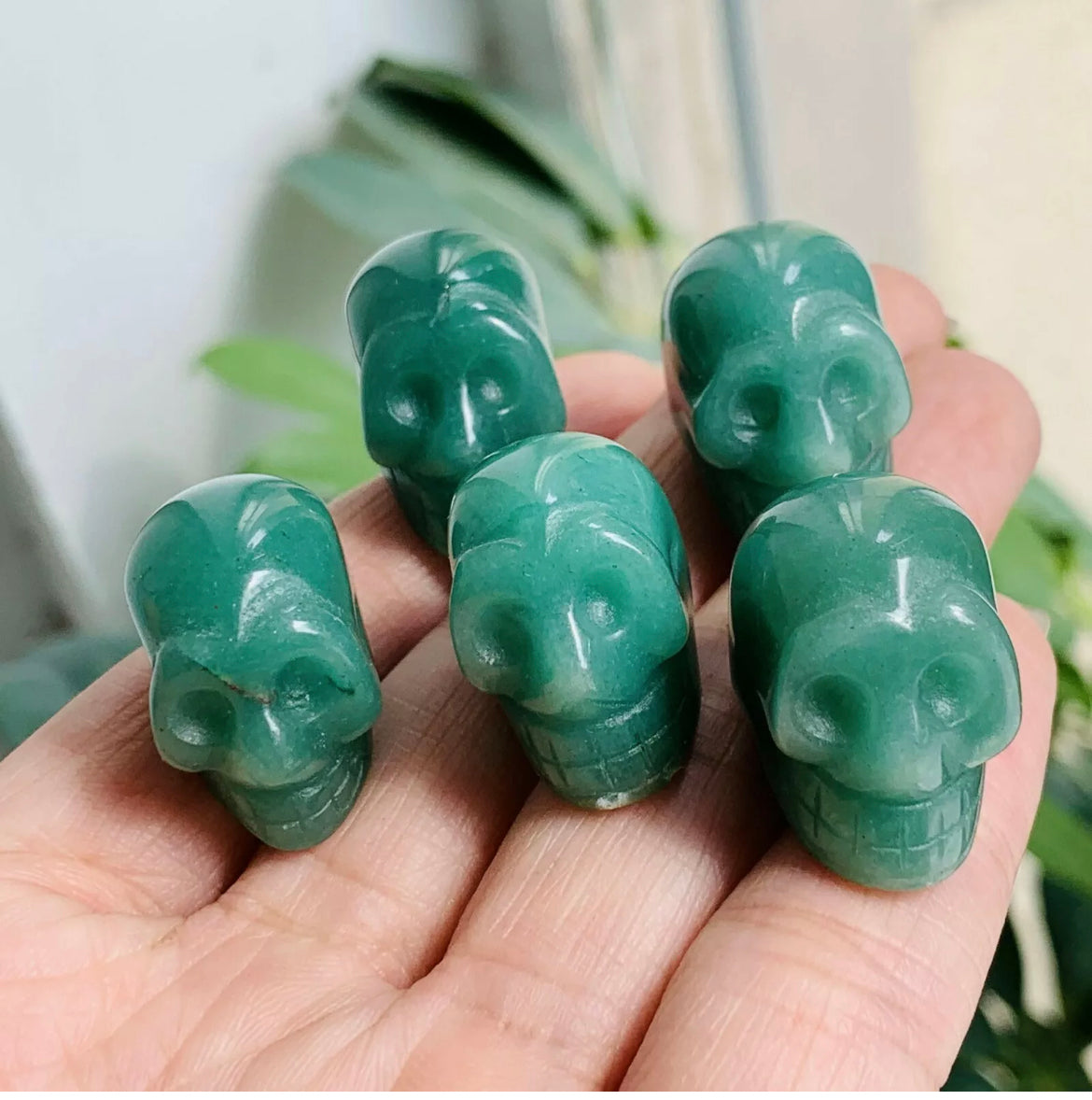 Natural Green Aventurine Mini Skull Crystal Figurine