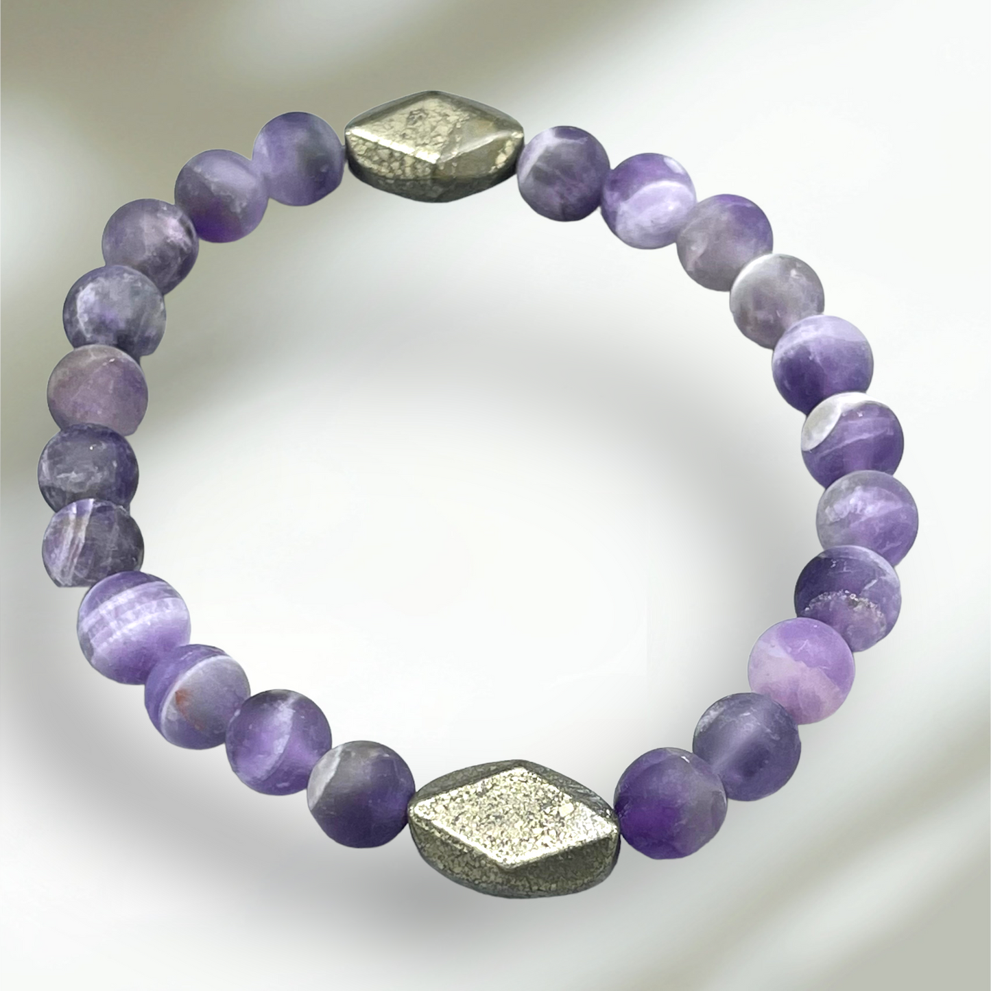 Amethyst and Pyrite Bracelet