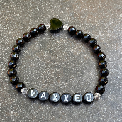 Ladies or Men's VAXXED gemstone stretch bracelet