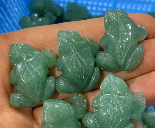 Natural Green Aventurine gemstone Crystal Frog