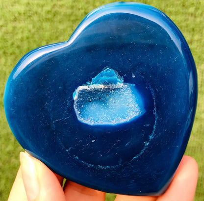 Blue Agate Geode Heart