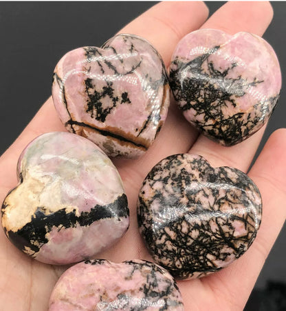 Natural Rhodonite Heart