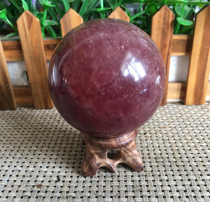 Strawberry Quartz gemstone Sphere