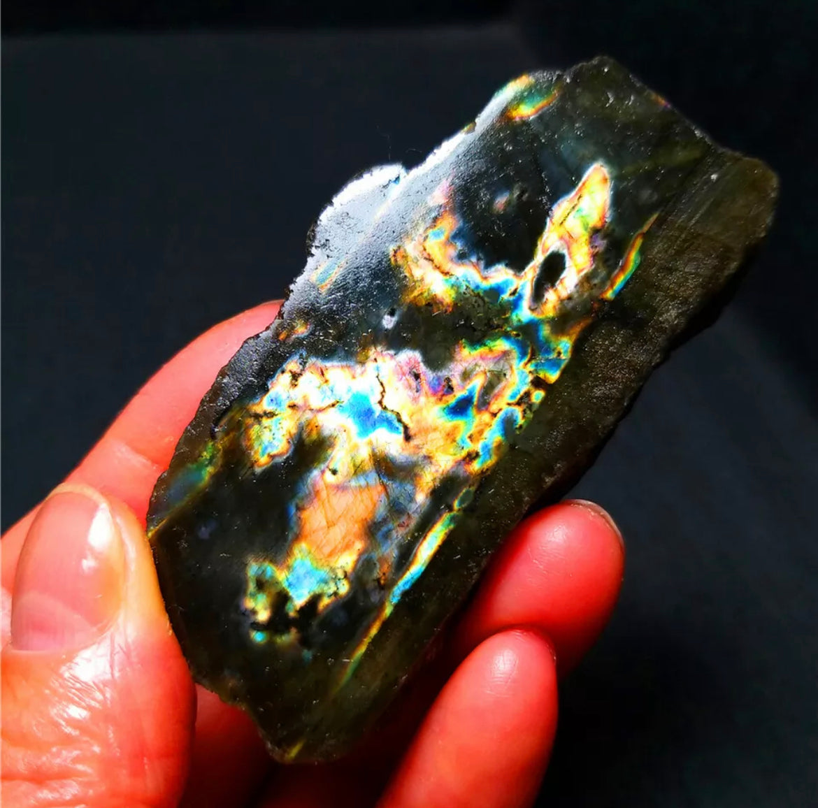 Natural Free Rough Form Labradorite Rock Crystal