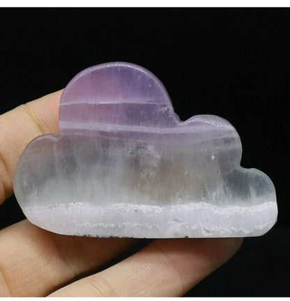 Natural Fluorite gemstone Carved Cloud