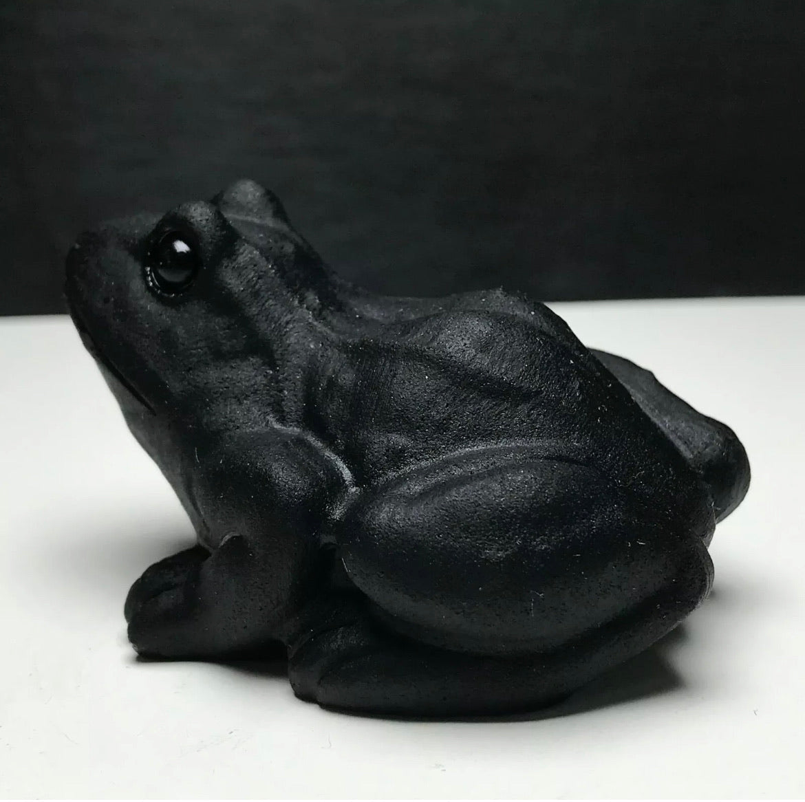 Natural Black Obsidian Frog