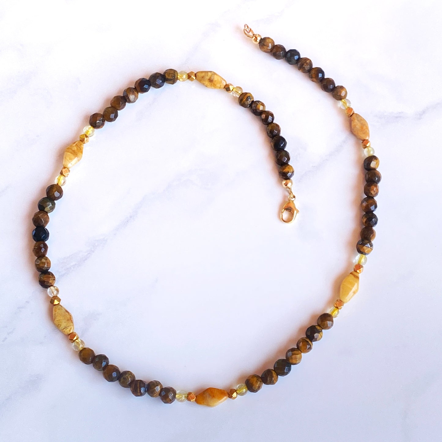 Tiger’s Eye gemstone beaded necklace