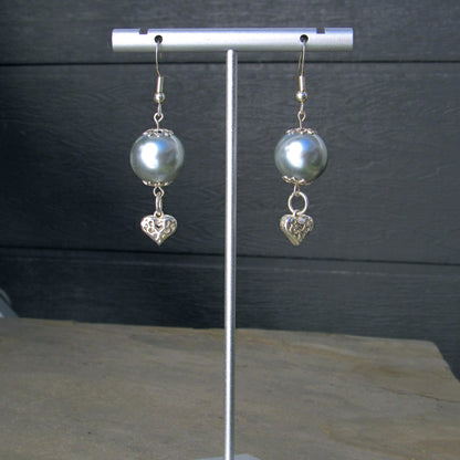 Mother of Pearls and Sterling Silver Drop Earrings