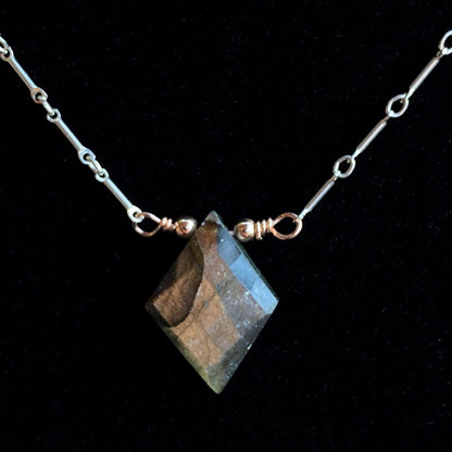 Labradorite, Sterling Silver, and 14 Kt GF