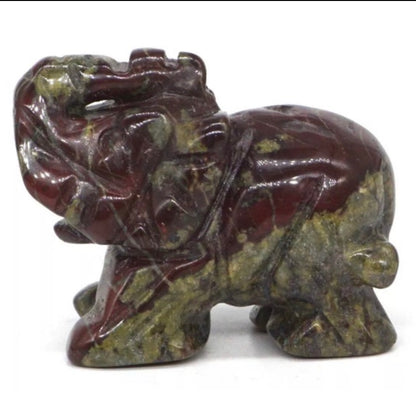 Gemstone Carved Elephants