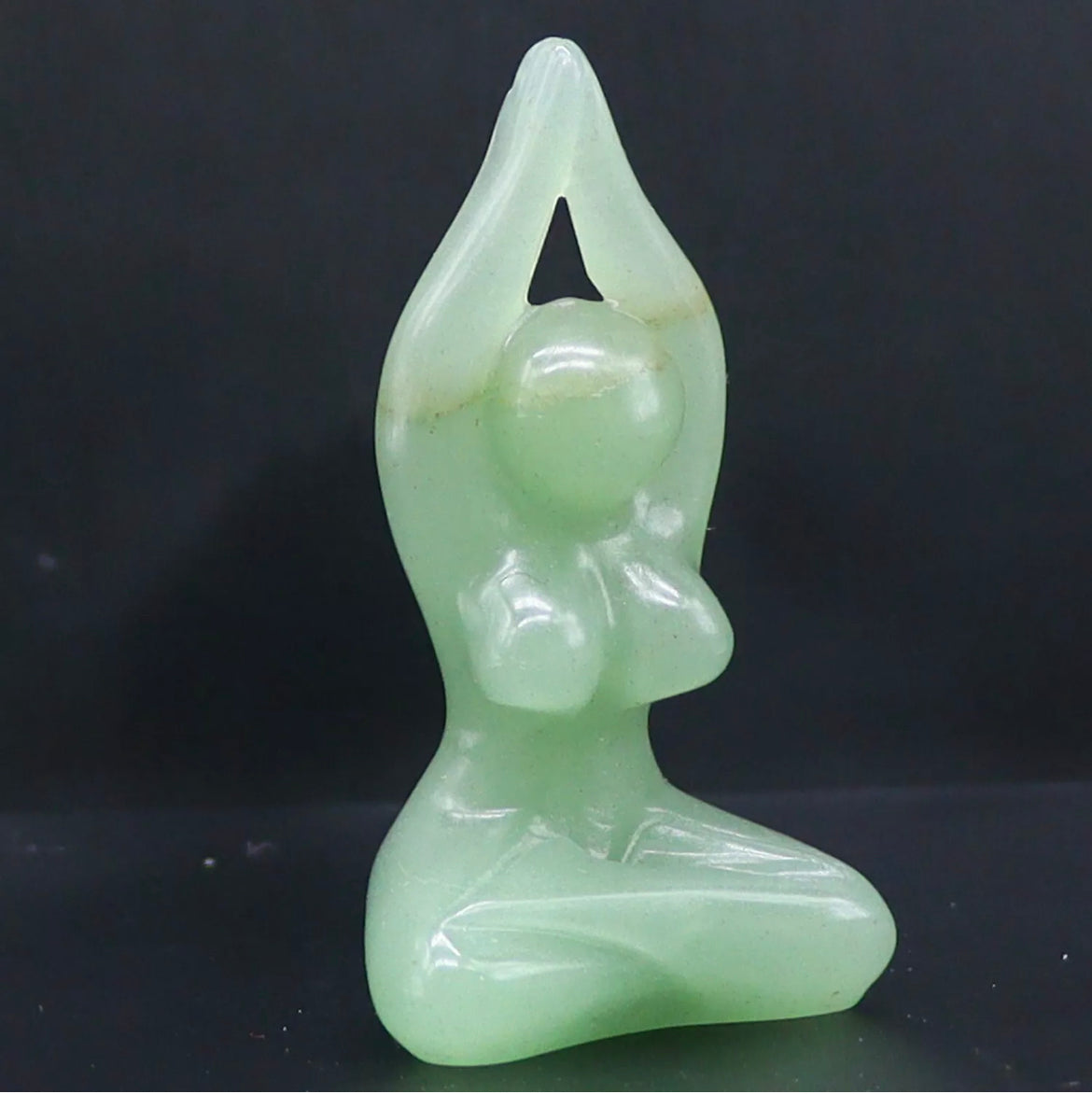 Natural Green Jade Yoga Lady Figurine